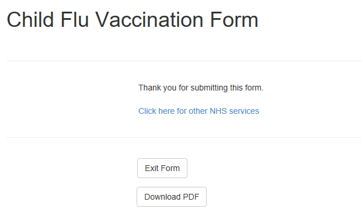 Picture showing the Success Page. 